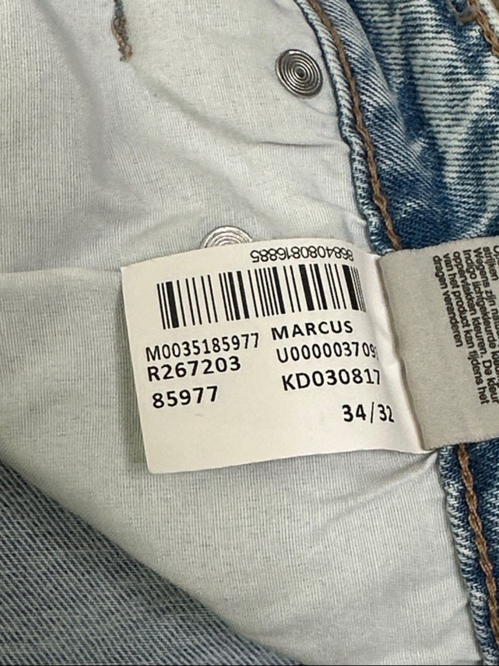 Mavi Marcus 31” Slim Straight Leg Stretch Light Wash Blue Jeans Size 34 - Picture 8 of 13